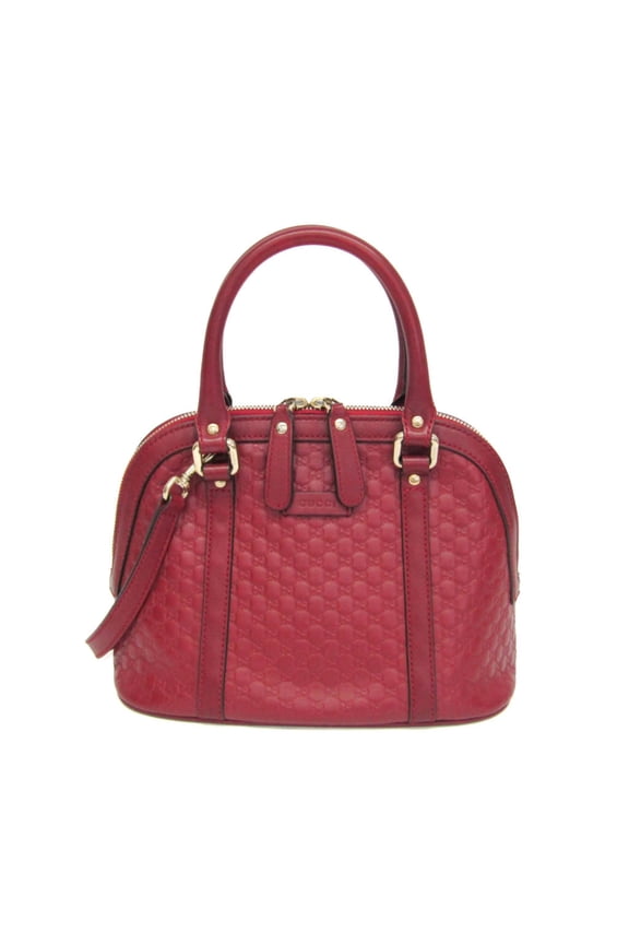 Pre-Owned Gucci MicroGuccissima 449654 Women's Leather Handbag,Shoulder Bag Red Color