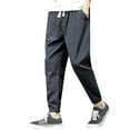 thumbnail image 2 of Njoeus Men's Pants Casual Summer Men's Summer New Style And Fashionable Pure Cotton And Linen Trousers Free Assembly Men's Pants On Clearance, 2 of 7