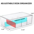 thumbnail image 2 of LAICAIW Clear Plastic Storage Bins with Lid, Large Cable Organizer Box with Lid and 20 Wire Ties, Adjustable Electronic Cord Management Case for Desk Drawer, Home Office, Art Crafts Supply (2 Pack), 2 of 7