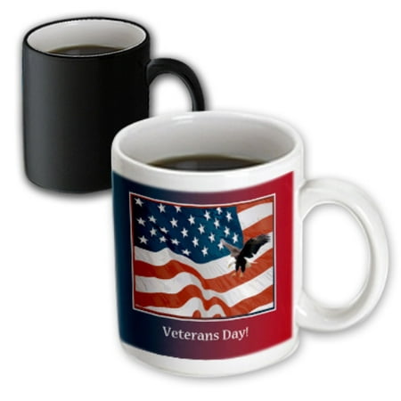 3dRose Eagle Landing on U.S. Flag, Veterans Day - Magic Transforming Mug, (Best Veterans Day Deals)