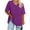 Purple, variant on Fanxing Plus Size Tops Women 2XL Blue Oversized V Neck Short Sleeve Summer T-shirt (Women's Plus S-5XL)