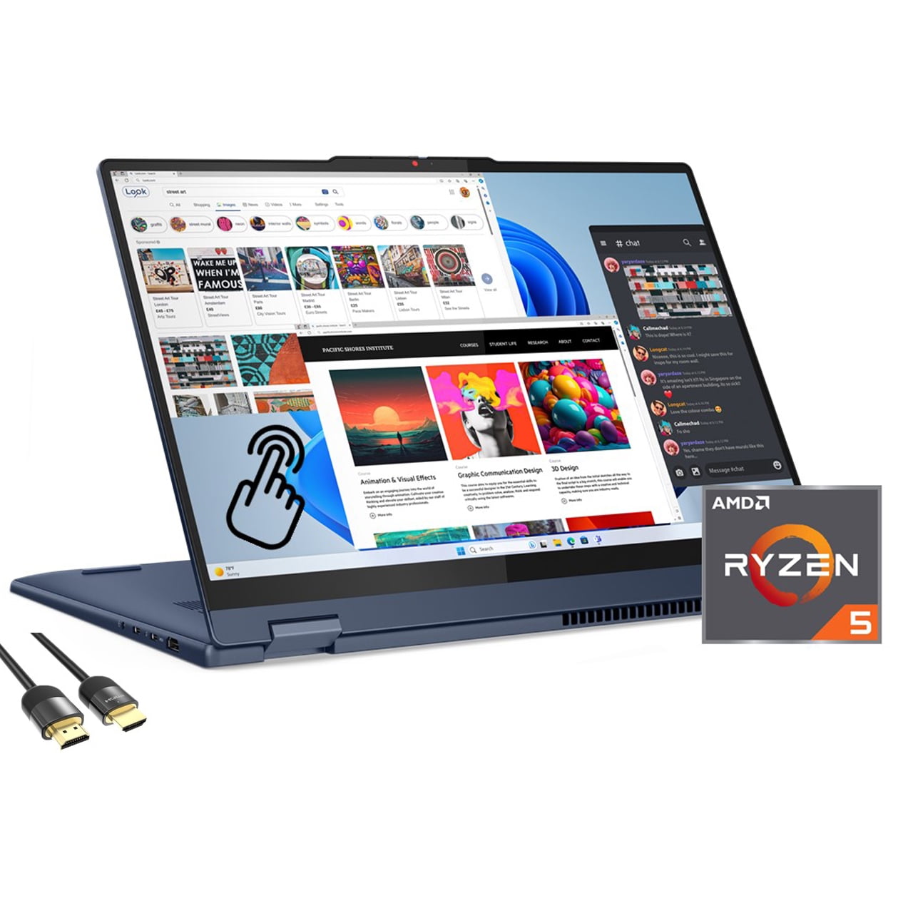 Lptop Lenovo IdePd 5 2-in-1 14HP9 R7 8845HS 16GB 1TB WUXG/MT W11 Lptop Lenovo IdePd 5 2-in-1 14HP9 R7 8845HS 16GB 1TB WUXG/MT W11