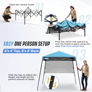 EAGLE PEAK 8x8 Slant Leg Lightweight Compact Portable Canopy w/ Backpack(Light Blue)