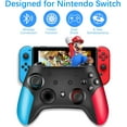 thumbnail image 4 of Manette Sans Fil Pro pour Switch/Switch Lite Télécommande Manette Pro Joystick avec Double Vibration, Axe Gyroscopique, Turbo Réglable et Prise en Charge des Mouvements Réveil (Rouge-Bleu), 4 of 9
