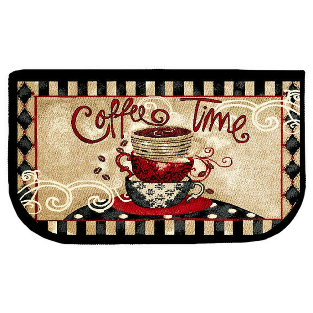 Kashi Home Kitchen Rug, Area Rug, Mat Coffee Time 18x30 D Shape