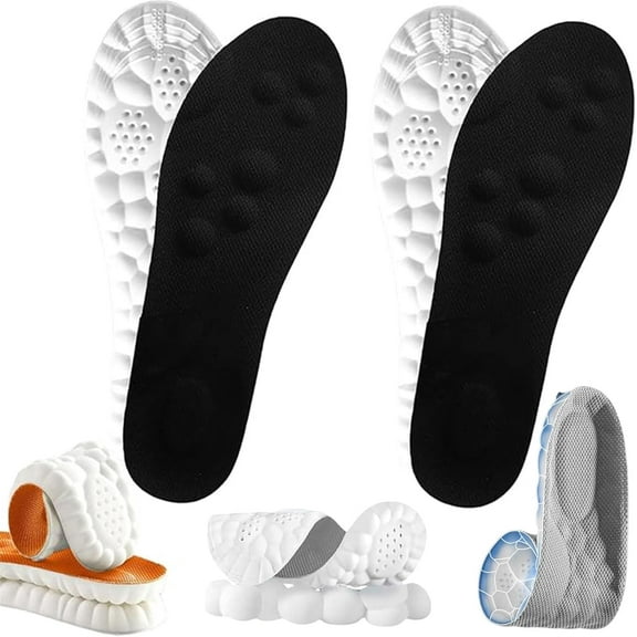 Steppers Insoles for Men Women, Massage Insoles, Soft Memory Foam Cushioning Insole Shoe Inserts with Arch Support for All-Day Wear Comfort, Trim to Fit