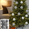 thumbnail image 2 of 12 Pieces Lightweight Shatterproof Christmas Ball Hanging Ornaments for Christmas Tree Party Home Decorations 3.15Inch Silver, 2 of 8