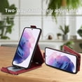 thumbnail image 3 of SaniMore for Samsung Galaxy S21 Magnetic Closure Top & Bottom Flip Wallet Case, Premium PU Leather Cover with Car Mount Card Slot & Adjustable Kickstand Full Body Protective Shell, Black, 3 of 9