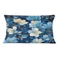 thumbnail image 3 of Designart "Serene Blue White Floral Bliss III" Floral Printed Throw Pillow, 3 of 5