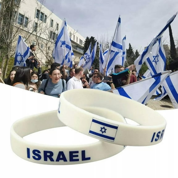 QQTDFG Elastic Israel Flag Bracelet White Wrist Band Sports-default