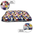 thumbnail image 3 of Geometric Pet Bed, Colorful Abstract Circles Formed of Curved Stripes in Continuous Pattern, Chew Resistant Pad for Dogs and Cats Cushion with Removable Cover, 24" x 39", Multicolor, by Ambesonne, 3 of 4