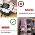 thumbnail image 4 of 2pcs 6 Hanging Pockets, Transparent Compartments For Bag Storage, Hanging Pockets For Handbag Storage Hanging In Closet And Bedroom Gray + Pink, 4 of 5