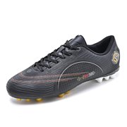 Mens Soccer Cleats Black Teenager Trainning Football Shoes US 10