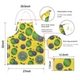 thumbnail image 7 of Green Lime Slices Yellow Pattern Apron-Garden Aprons for Women with Pockets-Cotton Linen Waterproof Kitchen Cooking Gardening Aprons Adjustable for Kitchen,Cooking,BBQ and Salon 33x27 Inch, 7 of 7