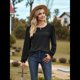 thumbnail image 5 of Camisas de Larga para Mujer, Cuello Redondo, Túnicas Informales Holgadas, Blusas Elegantes para el Trabajo, Ropa de Moda de Otoño 2025 Negro XL, 5 of 10