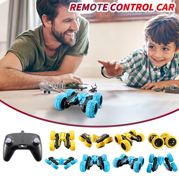 XWSHYW Juguetes para Niños Coche Acrobático de Doble Cara, Control Remoto, Coche de Juguete, Coche de Derrape, Sonido y Música Ligera, Baile.