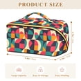 thumbnail image 4 of FORMRS Makeup Bag Travel Cosmetic Organizer for Women Fold Flat Zipper Pouch with Handle, Retro Geometric, 4 of 8