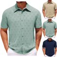 thumbnail image 1 of Sentmoon Trendy Mens Clothes Oversized Relaxed Turndown Collar Short Sleeve Breathable Casual Spring Tops Solid Color Beach Shirts Soft and Comfortable for Casual Wear M, 1 of 6