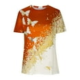 thumbnail image 3 of Birdeem Mode Femme Imprimé Papillon Manches Courtes Col Rond Haut Blouses, 3 of 6