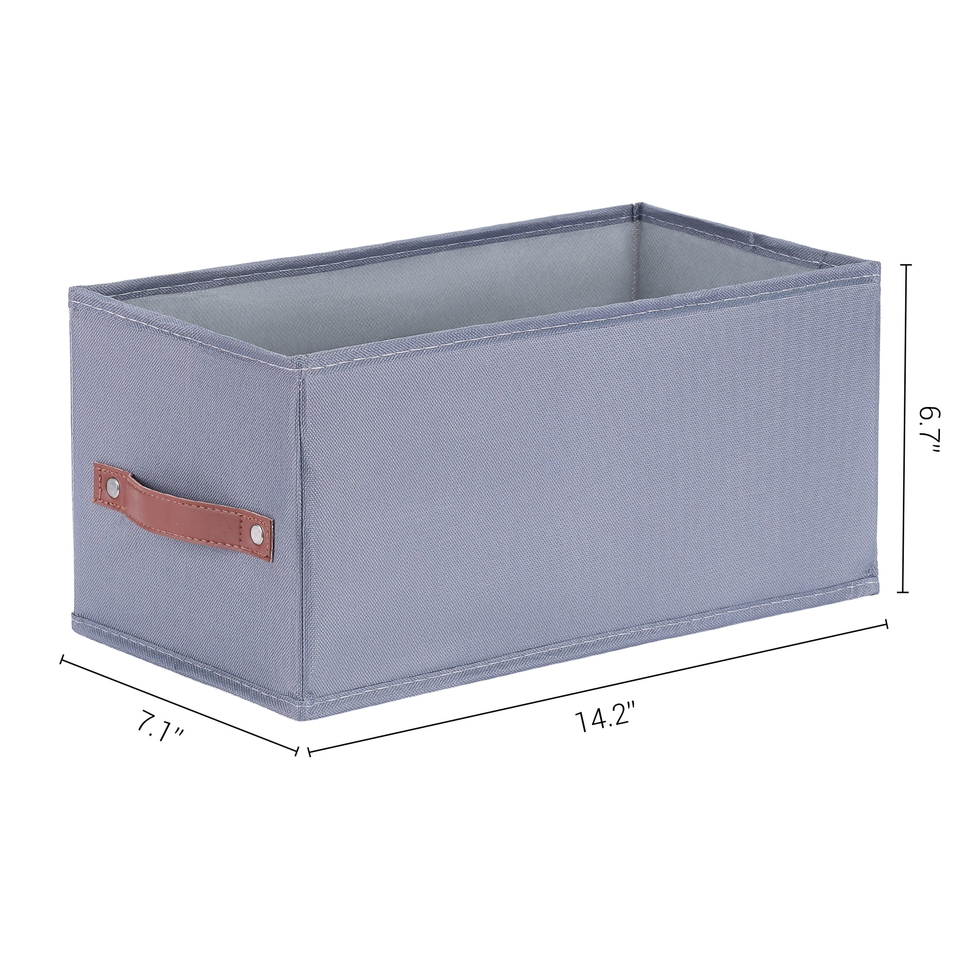 Unique Bargains Storage Cube Fabric Foldable Basket with Handles for Shelves 1pcs Grey M