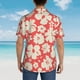 thumbnail image 4 of Balery Beige Flowers Camisas hawaianas de manga corta para hombre, camisas playeras de corte holgado, camisas de vacaciones con botones,XX-Large, 4 of 7