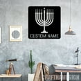 thumbnail image 2 of Craftnamesign Custom Menorah Judaism Hanukkah Jewish Wall Art Led Light, Jewish Light, Jewish Sign, 2 of 5