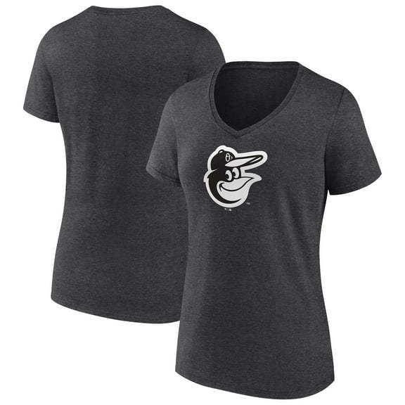 Women's Charcoal Baltimore Orioles Monochrome V-Neck T-Shirt