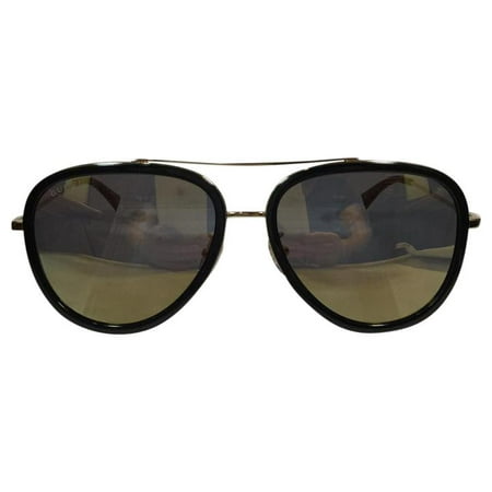 Gucci GG 0062S 001 Gold Black Plastic Sunglasses 57mm