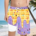 thumbnail image 2 of NOLDARES Youth Boys Swim Trunks with Compression Liner Boys Bathing Suit for Kids Swimsuits Teen Quick Dry Kids Board Shorts(Purple,8-9 Years), 2 of 3