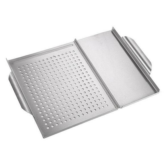 2 in 1 Nonstick Outdoor Bbq Grill Tray with Handles Grill Grilling Pans