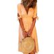 thumbnail image 2 of Vestido De Mujer Vestidos casuales de verano Vestido plisado europeo Media manga para el trabajo (Naranja XXL) Cgtredaw Para estrenar, 2 of 9