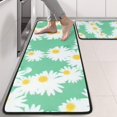 thumbnail image 2 of Kitchen Rugs Sets Of 2,Green Daisy Flower Yellow Centers Pattern Anti Fatigue Kitchen Mat Rugs Non Slip Washable,Decorative Kitchen Floor Mats for Kitchen,Sink,Laundry,17"x47"+17"x47", 2 of 5