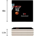 thumbnail image 3 of RYLABLUE Goal I Love Basketball Set of 4 Coaster for Drinks, Absorbent Ceramic Stone Coasters Cup Mat with Cork Base for Home Kitchen Room Coffee Table Bar Decor, 3 of 4