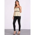 thumbnail image 4 of DARING DIVA Women's Spaghetti Straps Contrast Color Peplum Tank Top XS Apricot, 4 of 6