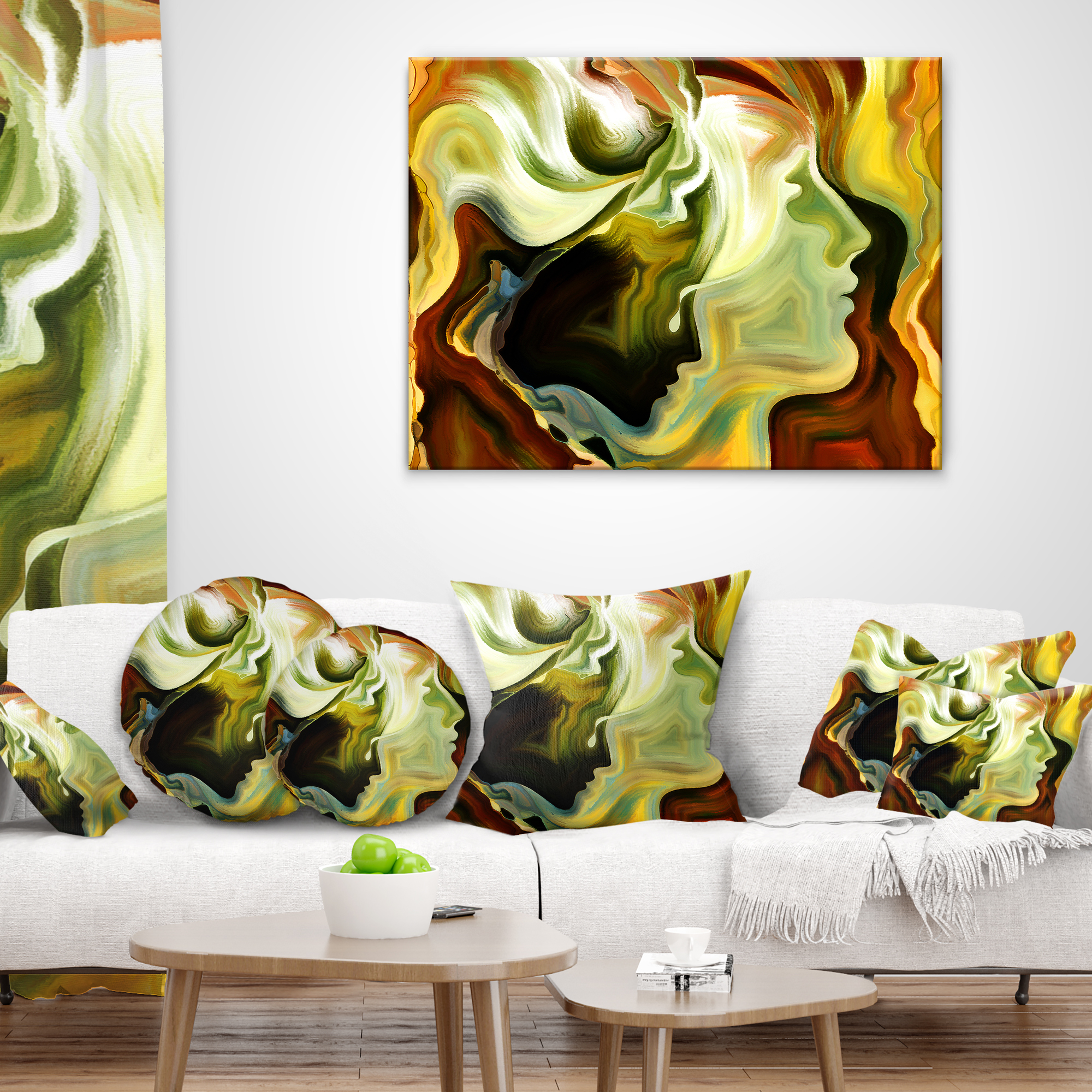 Designart Metaphorical Inner Self - Abstract Throw Pillow - 12x20