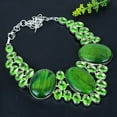 thumbnail image 2 of Natural Green Labradorite,Peridot Gemstone 925 Sterling Silver Necklace 18", 2 of 2