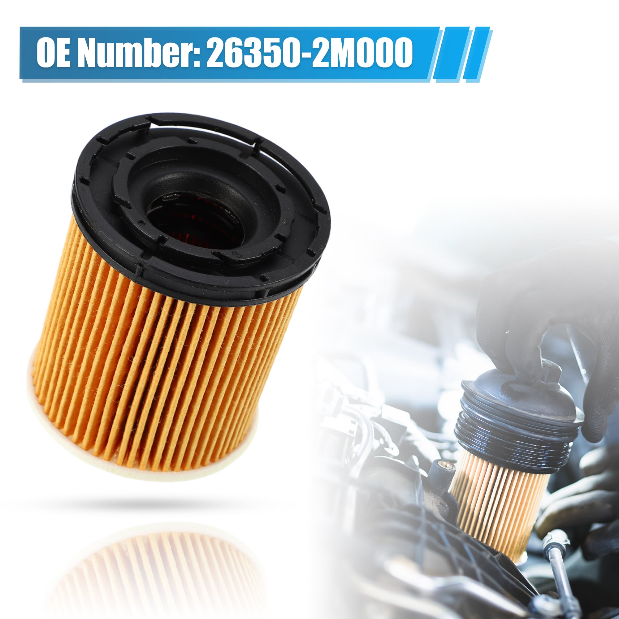 Unique Bargains 4 Set Engine Oil Filter No.26350-2M000 for Kia K5 2021 2022 for Kia Rio 2020 2021 for Kia Sorento 2023