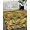 thumbnail image 3 of Ahgly Company Machine Washable Indoor Round Abstract Orange G Area Rugs, 3' Round, 3 of 7