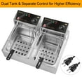 thumbnail image 3 of ROVSUN 12.96L 5000W 2-Basket Commercial Electric Deep Fryer, Stainless Steel, 3 of 9