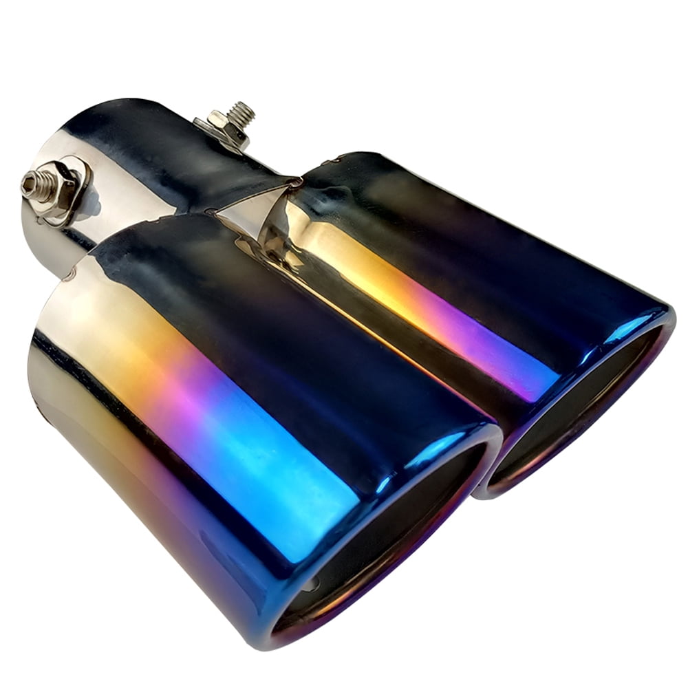 Dual Exhaust Muffler, Stainless Steel Exhaust Tip, Universal 6.5