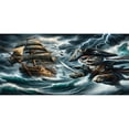 thumbnail image 4 of Ambesonne Cat Ceramic Coffee Mug, Stormy Ocean Pirate Kitty Ship, 11 oz, Dark Slate Blue and Amber, 4 of 4