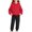Red&Black, variant on Girls Sweatsuits 2 Piece Fall Winter Cotton Fleece Warm Outfits 1-15Y Pullover Hoodie and Jogger Pants Set (7-8 Years, Navy&Gray)