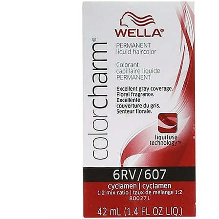 Wella COLOR CHARM, HAIR COLOR Liquid Haircolor, 607/6rv Cyclamen, 1.4 Oz