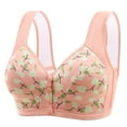 thumbnail image 1 of Women's Fashionable Casual Floral Front Button Bra For Elderly People Skin Friendly And Comfortable Without Wire Rings Vest Bra, 1 of 2