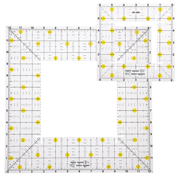 Alasum 2-Pack Clear Acrylic Quilting Rulers for Patchwork and Clothing Design, Professional Sewing and Craft Tools