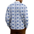 thumbnail image 4 of QHRMKOG Mens Cardigan Romantic Valentine's Day Heart Cardigan Sweaters Print Relaxed Fit Long Sleeve V Neck Button Up Cardigan Casual Ribbed Knited Sweater Blue M, 4 of 7