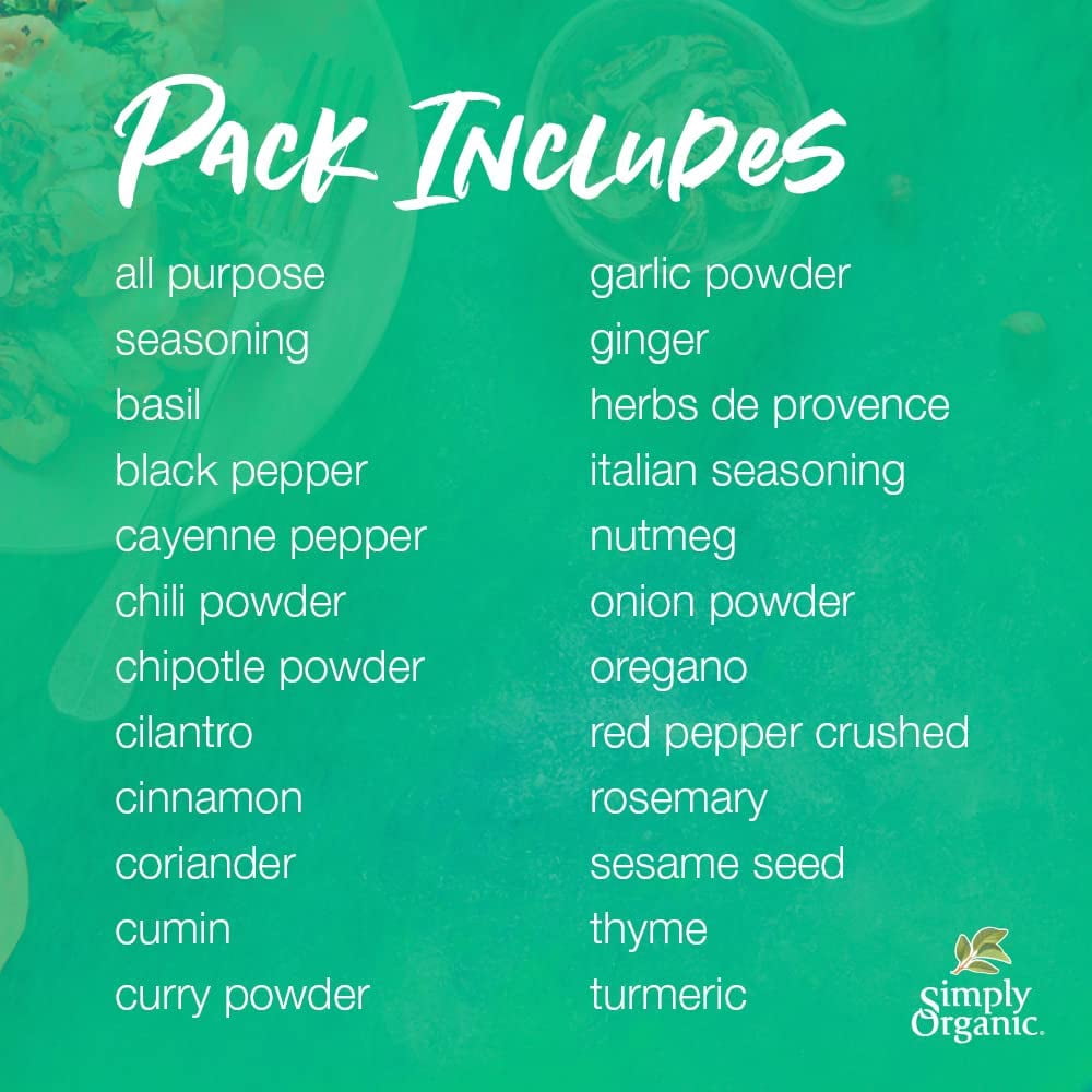 Simply Organic Ultimate Organic Starter Spice Gift Set, 24 Mini Spice Collection