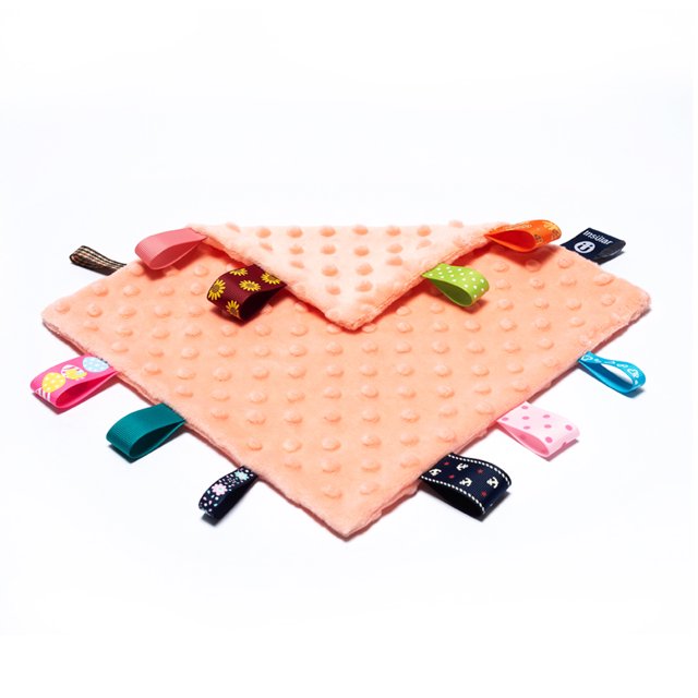 Baby Appease Towel Cómoda manta de seguridad con etiqueta para bebé con colorido