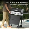 thumbnail image 3 of MASTER COOK 3 Burner Propane Gas Grill, 30,000 BTU BBQ Grill with Two Folding Shelves and Wheels, 3 of 11