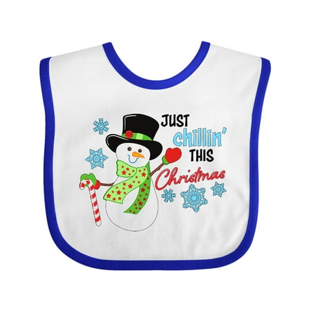 

Inktastic Just Chillin This Christmas Fun Snowman in Top Hat Gift Baby Boy or Baby Girl Bib